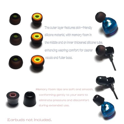 Silicone & Memory Foam IEM Ear Tips - color: Yellow/grey