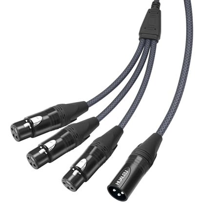 5FT 3Pin XLR 1 Male to 3 Female Y Splitter Cable,3 Way XLR Splitter Balance 1 Male to 3 Female Audio Cable for Mixer, Microphone,3 Microphones are Connected to one Input - size: 5Feet, style: XLR 1 M To 3 F