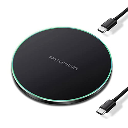 20W Fast Wireless Charger Pad,USB-C Wireless Phone Charging Station | Metal Frame Design,[20W SUPER Fast Charging] Wide Compatible with iPhone 17-11/Airpods,Samsung Galaxy/Buds,LG/Pixel -Black - color: Black
