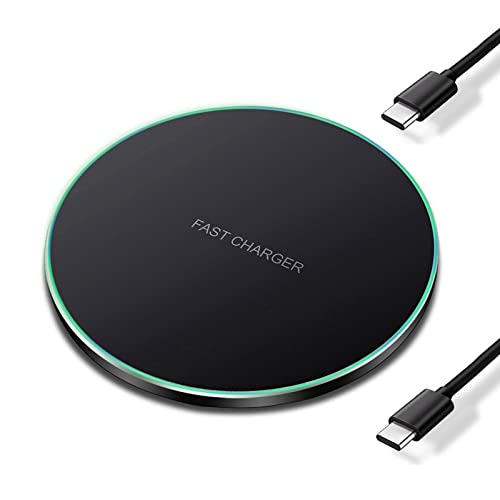 20W Fast Wireless Charger Pad,USB-C Wireless Phone Charging Station | Metal Frame Design,[20W SUPER Fast Charging] Wide Compatible with iPhone 17-11/Airpods,Samsung Galaxy/Buds,LG/Pixel -Black - color: Black
