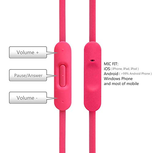 Replacement Audio Cable Cord Wire with in-line Microphone and Control Compatible with Beats Headphones Solo, Studio, Pro, Detox, Wireless, Mixr, Executive, Pill (Pink) - color: Pink