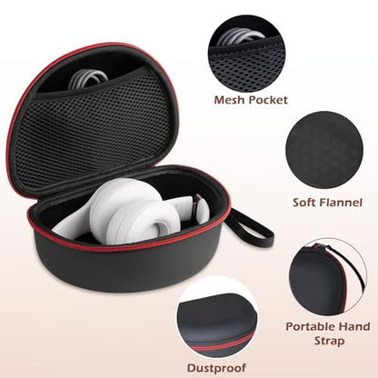 Hard Shell Travel Case Compatible with Beats Studio Pro/Studio3/Solo4/Solo3/ Solo 2 Bluetooth On-Ear Headphones (Black) - color: BLACK