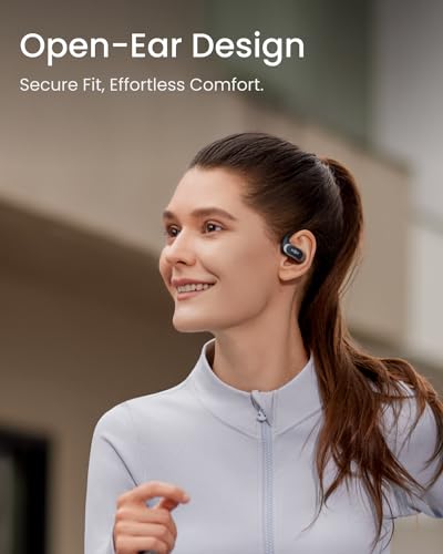 SHOKZ OpenFit Air - Open-Ear Headphones, True Wireless Earbuds, Water Resistant, Secure Earhooks for Daily Use, Black - color: Black