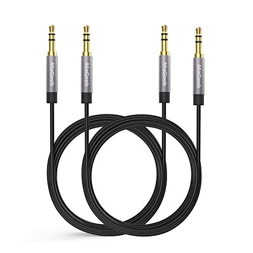 MaGeek 3.5mm Audio Aux Cord, Male to Male Auxiliary Audio Cable Compatible with Beats Headphones, iPhone, iPod, iPad, Car Audio, or Any Audio Device with 3.5mm Aux Port (Black) (2-Pack_10ft) - size: 2-Pack, 10 ft