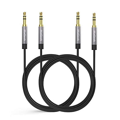 MaGeek 3.5mm Audio Aux Cord, Male to Male Auxiliary Audio Cable Compatible with Beats Headphones, iPhone, iPod, iPad, Car Audio, or Any Audio Device with 3.5mm Aux Port (Black) (2-Pack_10ft) - size: 2-Pack, 10 ft