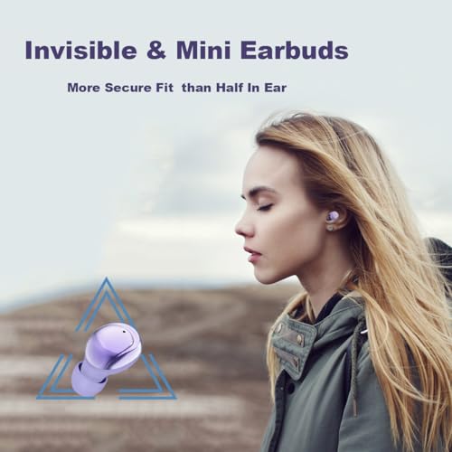 Xmenha Xy30 Mini Wireless Silver Bluetooth Earbuds for Small Ears, Invisible, Lightweight, Water Resistant, Sports & Exercise - color: Silver