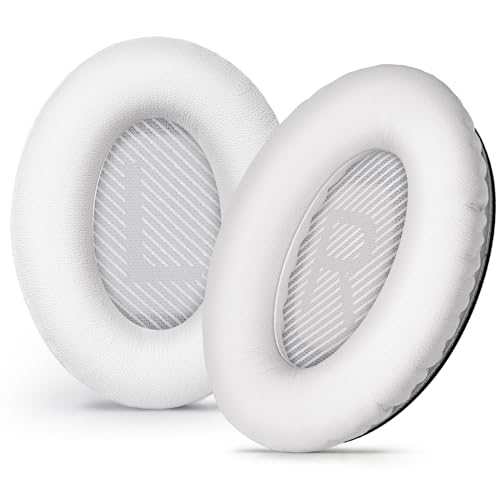 Replacement Ear-Pads Cushions for Bose QuietComfort-35 (QC-35) and QuietComfort-35 II (QC-35 II) Over-Ear Headphones (White) - color: White