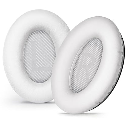 Replacement Ear-Pads Cushions for Bose QuietComfort-35 (QC-35) and QuietComfort-35 II (QC-35 II) Over-Ear Headphones (White) - color: White