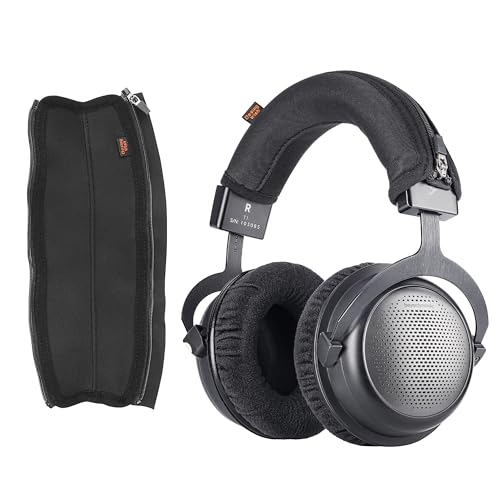 T1 T5 Headband Cover Compatible with beyerdynamic T1 2nd 3rd/ T5 2nd 3rd Headphones Thicker Sports Fabric Replacement Headphone Headband Cushion Pad Cover Headband Protector (Black)