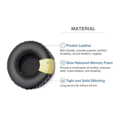 Soft Protein Leather Ear Pads for Pioneer HDJ CUE1 Cue One, HDJ500 DJ Headphone (Black) - color: Black