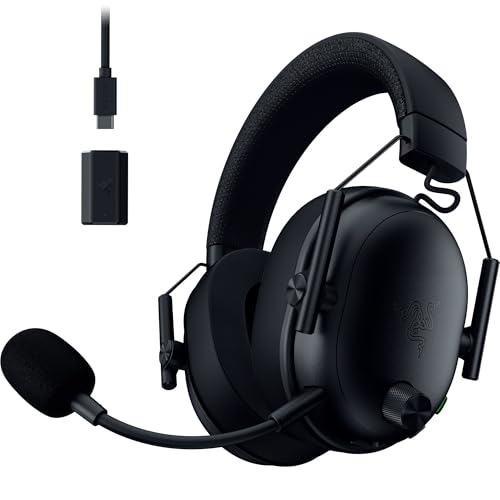 Razer BlackShark V3 Wireless PC Gaming Headset, 70 Hr Battery, Black | 50mm Drivers, Super Wideband Mic, 2.4 GHz, Bluetooth, Wired USB-C, Works with Mac, PS5, Nintendo Switch, Smartphone - color: Black