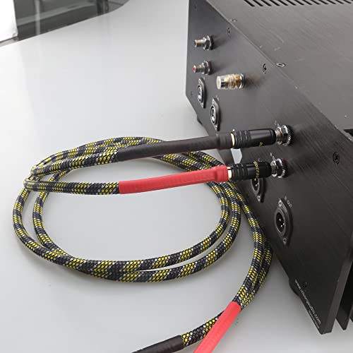 HiFi Interconnect Cable 2RCA Male to Dual RCA Male AV Cables,Digital & Analogue Subwoofer Stereo Audio Cable for Home Theater,HDTV,Amplifiers,Hi-Fi System (2M/6.6FT) - size: 2M/6.6FT