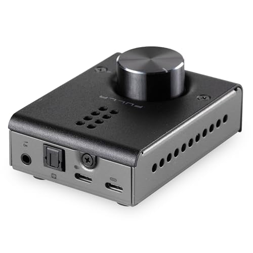 Schiit Fulla E Headphone DAC/Amp with Mic Input for Gaming & Comms | ESS ES9018 DAC with Alps RK09 pot, up to 300mW/16 ohms, 24-bit mic input with TI ADC, optical input, USB-C aux power port.
