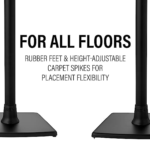 SANUS Speaker Stands for Roku Wireless - Fixed Height Speaker Stands Pair Designed Exclusively for Roku Soundbar & Sound System - Includes Carpet Spikes & Rubber Pads