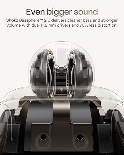 SHOKZ OpenDots 2 Open-Ear Clip-On Earbuds, White, Dolby Audio, 3 Mics | Deep Bass, 40H Playback, Bluetooth 6.1, IP57 Waterproof, AI Noise Reduction, Wireless Fast Charging - color: Pearl white