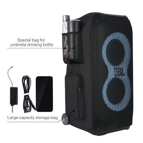 Speaker Cover for JBL PartyBox Stage 320/330, Protective Case | Fits Stage 320/330 (310 slightly loose). Heavy-duty polyester, water-resistant. no sound loss. Pockets for mic, cables