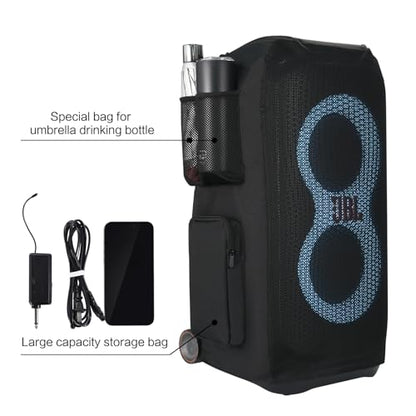 Speaker Cover for JBL PartyBox Stage 320/330, Protective Case | Fits Stage 320/330 (310 slightly loose). Heavy-duty polyester, water-resistant. no sound loss. Pockets for mic, cables