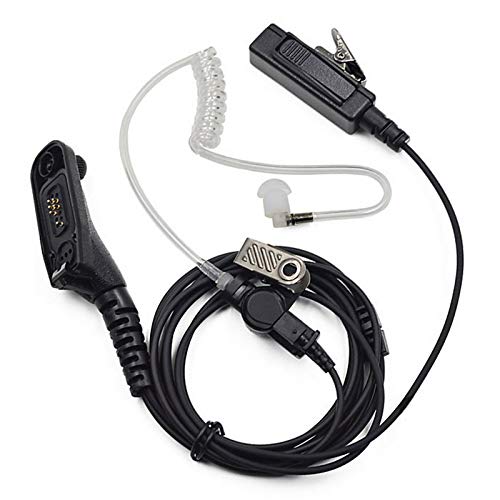 2 Wire Acoustic Tube Earpiece Mic Compatible for Motorola Walkie Talkie | Compatible with Motorola APX 8000 earpiece APX 6000 XPR 7550e XPR 6550 XPR 7000 XPR 7550 XIRP8268 walkie Talkie earpiece
