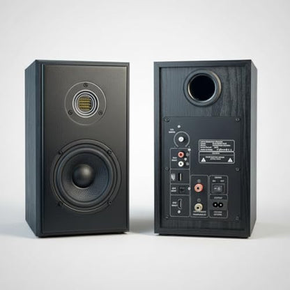 4 inches Active Bluetooth Bookshelf Speakers with AMT Tweeter | 60W Computer Speakers for Music and Gaming,2.0 Speakers for Desktop PC or Laptop, RCA,Optocal,HDMI ARC And USB Input - size: 4 inches