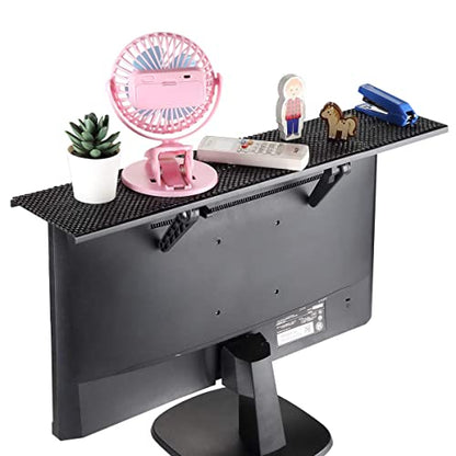 No Drill TV Top Shelf 24 inch Wide Monitor Top Mounting Bracket Platform Holds Speaker, AV Receiver, Media Box, Game Console and More - size: 24 inch