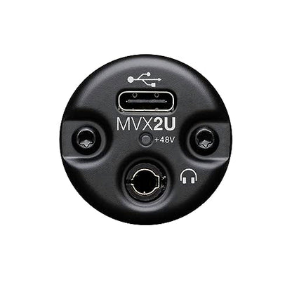 Shure MVX2U XLR-to-USB Audio Interface with Headphone Jack | XLR-to-USB interface with 60dB preamp, zero-latency monitoring, 48V phantom power and 1m USB-C cable
