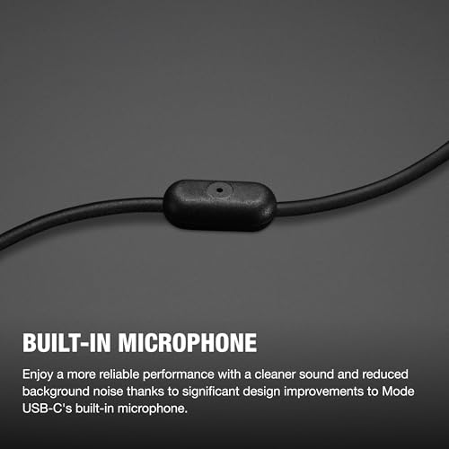 Marshall Mode USB-C 유선 이어버드 - 내장 마이크 | 맞춤형 핏 | 엉킴 방지 코드 | 다이나믹 드라이버 - 블랙