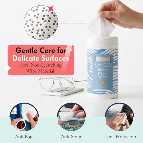 Cocoa Beach Tech & Lens Wipes Canister for Glasses & Phones, 120 Count | Pre-moistened, lint-free wipes remove smudges without streaks or scratches. Safe for lenses, phones, tablets & screens. - color: Cocoa Beach