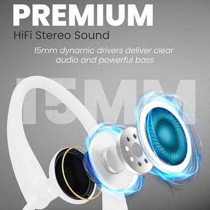 PHILIPS SHS3200WT Flexible Earhook Headphones, White - color: White, style: 3.5MM NO-MIC