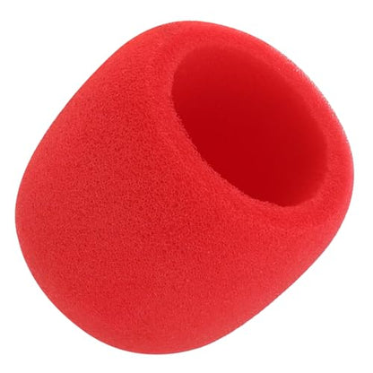 5pcs Foam Mic Cover Handheld Microphone Windscreen, Microphone Cover Foam Mic Covers, Microphone Cover Protection (Red) - color: Red