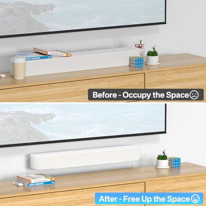 notiela Soundbar Mount for Sonos Beam Wall Mount White - Heavy Duty Wall Bracket Mount for Sonos Beam Gen 1 & Gen 2 Mounting Bracket for Space Saving - color: White