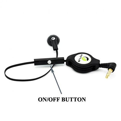 Retractable Mono Earphone Compatible with T-Mobile Motorola Revvlry Plus Phone - Headphone 3.5mm w Mic Headset Handsfree Earbud Earpiece Microphone for Revvlry Plus (Revvlry+) Model