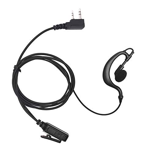Earpiece Surveillance Kit Compatible with BaoFeng, BTECH, Kenwood Walkie Talkie with PTT Mic Headset Accessories (G-Shaped) - style: G-shaped