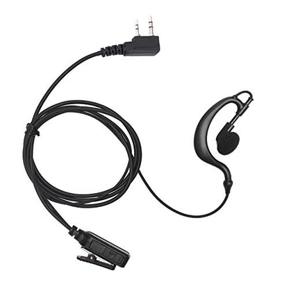 Earpiece Surveillance Kit Compatible with BaoFeng, BTECH, Kenwood Walkie Talkie with PTT Mic Headset Accessories (G-Shaped) - style: G-shaped