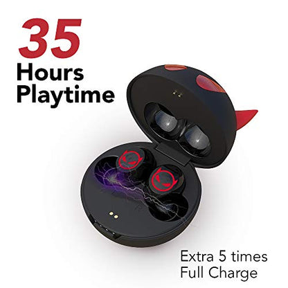 Cute Litte Devils Wireless Earphones, Waterproof, CVC 8.0 Noise Cancelling in-Ear erbuds, TWS Stereo Headphones, Built in Mic Headset Premium Sound with Deep Bass,JE-01B_B29 - color: JE-01B_B29