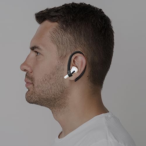 2 Pairs AirPods Ear Hooks for AirPods Pro 2 1 AirPod 4-1, Black | Upgraded Anti Slip Sports Clip Hooks, Full Button Access, Friendly to Glasses Wearers, Comfortable, Easy Install & Take off - color: Black