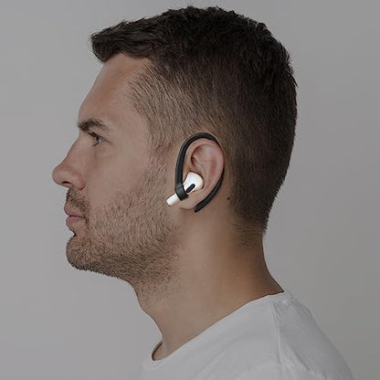 2 Pairs AirPods Ear Hooks for AirPods Pro 2 1 AirPod 4-1, Black | Upgraded Anti Slip Sports Clip Hooks, Full Button Access, Friendly to Glasses Wearers, Comfortable, Easy Install & Take off - color: Black