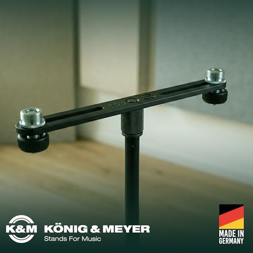 K&M König & Meyer 23550.500.55 Microphone Bar | Adjustable Positioning for Two Mics or Booms | 5/8“ Thread Stand Connector | Professional Choice Made in Germany Black - size: 23550.500.55