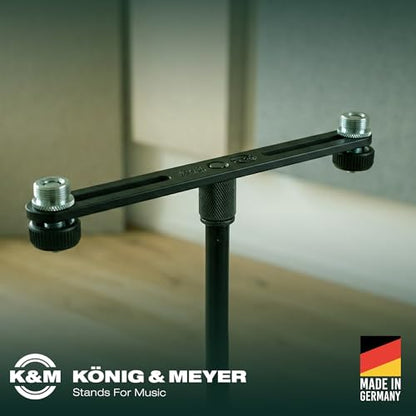 K&M König & Meyer 23550.500.55 Microphone Bar | Adjustable Positioning for Two Mics or Booms | 5/8“ Thread Stand Connector | Professional Choice Made in Germany Black - size: 23550.500.55