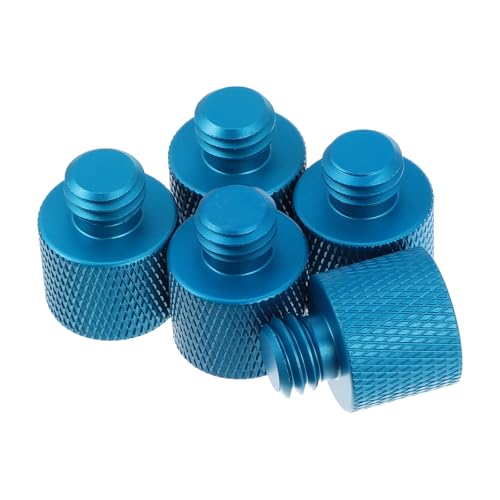 ibasenice 5pcs 3/8 to 1/4 Inch All-Metal Mic Stand Screw Adapter Set for Microphone Stand Mounts and Tripod Thread Conversion