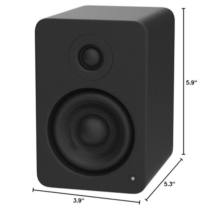 Kanto YU2MB PC Gaming Desktop Speakers | 3" Composite Drivers | 3/4" Silk Dome Tweeter | Class D Amplifier | 100 Watts | Built-in USB DAC | Subwoofer Output | Pair | Matte Black - color: Black Matte