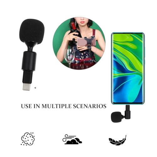 SUPVOX USB-C Condenser Microphone for Phone & PC, Plug & Play Mini Microphone with Noise Reduction Sponge Cover, for Live Streaming, Gaming, Recording, Podcast, Online Meetings