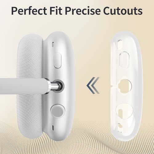 Fintie Case for AirPods Max 2 (2026) and AirPods Max 1 (2020/2024), Clear | Clear TPU Ear Cup Cover, Silicone Ear Pad and Headband Cover, Skin Protector Accessories - color: Clear