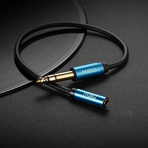 1/4 to 3.5mm Headphone Adapter TRS 6.35mm 1/4 Male to 1/8 Female | Stereo Audio Jack Adapter for Amplifiers, Guitar, Keyboard Piano, Home Theater, Mixing Console, Headphones - 12 inch / 30 CM - color: Blue, size: 1 FT