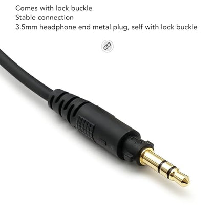 LICAEVEY Replacement Coiled Spring Cable for DJ1200 Headphones, 3.5mm to 6.35mm Extension Cord with Locking Plug, OFC DJ Headphone Cable