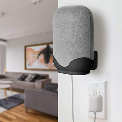 LeongLzt Ouligei Google Nest Audio Speaker Wall Mount/Bracket, in-Built Cable Management System & Easy Installation Speaker Holder Shelf Stand - Elegant & Durable Space Saving Accessory - color: BLACK