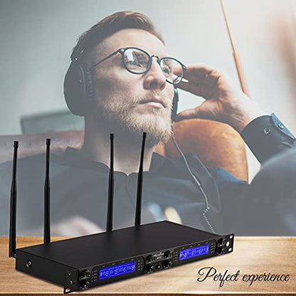 MicrocKing 8-Channel UHF Wireless Microphone System, 8 Mics, 400ft Range | Ideal for karaoke, church, conference & events. 8 dynamic metal handheld mics, 400ft range. Auto connect for easy setup. - style: 8 Handheld mics