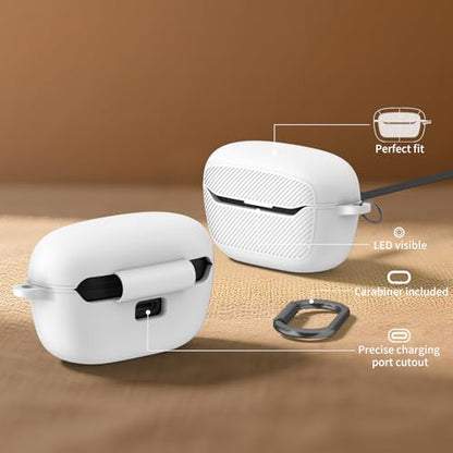 OAJ Soft Silicone Protective Case Cover for JBL Endurance Race 2, Front LED Visible, Compatible with JBL Endurance Race 2 Charging Case with Carabiner & Cleaner kit(White) - color: White