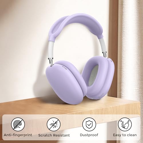 AHASTYLE Silicone Case Cover for AirPods Max 2/1 Headphones (USB-C/Lightning)(2026/2024/2020) [4 in 1] Anti-Scratch Ear Pad Cover/Ear Cups Cover/Headband Pad/Headband Cover AirPods Max Accessories - color: Purple