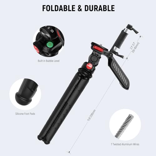 NEEWER Mini Flexible Tripod for iPhone & Camera with Remote/Handle/Phone Holder/Action Camera Adapter, Portable Pocket Desk Tripod for Travel Vlogging Compatible with iPhone GoPro Samsung, TP36 - style: T36