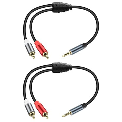3.5mm to 2 RCA Audio Cable 1/8 to Dual RCA Adapter Audio Y Splitter Cable Gold Plated Plug 3.5mm Male Jack to 2 RCA Male Stereo Audio Cable for Tablet Laptop Headset 0.98FT(2pcs) - style: 3.5 male